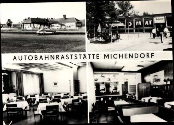 Postcard Michendorf, motorway service station