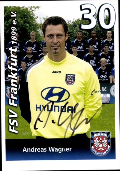 Autogrammkarte Fußballer Andreas Wagner, FSV Frankfurt, Autogramm