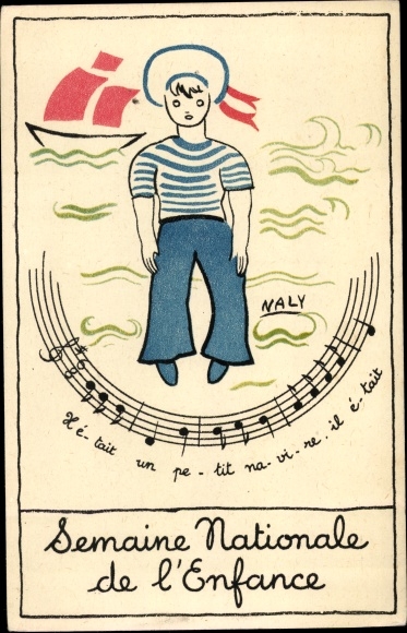 Song Artist Postcard Naly, National Children&#39;s Week, Seemann, Once upon a small ship