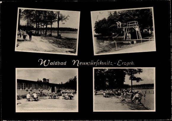 Foto Ak Neuwürschnitz Oelsnitz im Erzgebirge, Waldbad