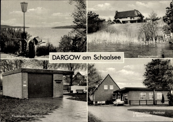 Postcard Dargow Salem in Lauenburg, convalescent home, food delicatessen J. Botzelmann