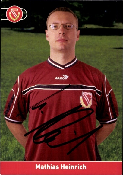 Autogrammkarte Physiotherapeut Mathias Heinrich, FC Energie Cottbus, Autogramm