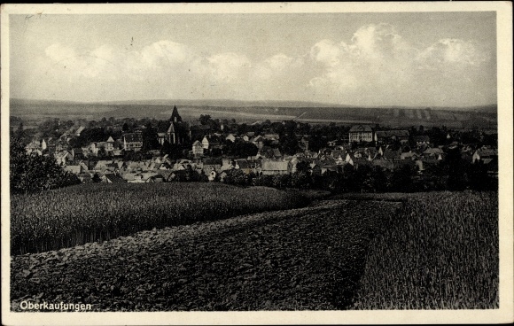 Postcard Oberkaufungen Kaufungen Hesse, town view