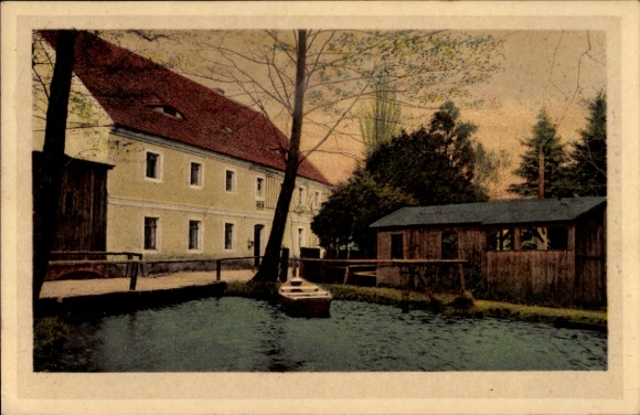 Postcard Hoyerswerda in Upper Lusatia, Restaurant Zur Mühle Wassenburg