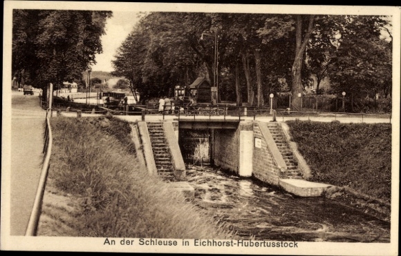 Postcard Eichhorst Schorfheide in Brandenburg, at the lock