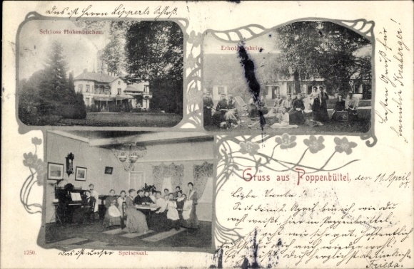 PC Hamburg Wandsbek Poppenbüttel, Hohenbuchen Castle, rest home, dining room, piano