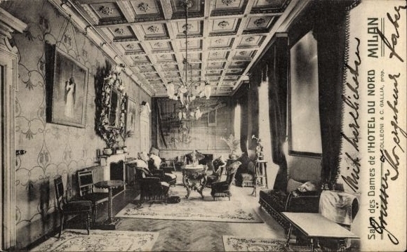 Ak Milano Mailand Lombardia, Sallon des Dames, Hotel du Nord