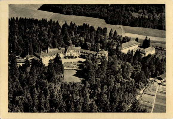 Postcard Planegg Upper Bavaria, forest sanatorium, aerial photograph