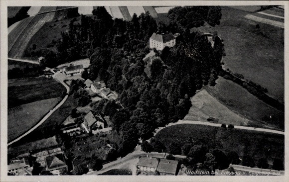 Ak Wolfstein in der Pfalz, Luftaufnahme von Wolfstein, Natur, Gebäude, Wälder, Landschaft
