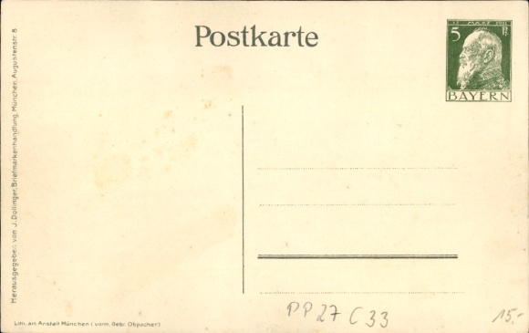 Postal stationery Postcard In memory of the late King Ludwig II of Bavaria, Bavarian costume