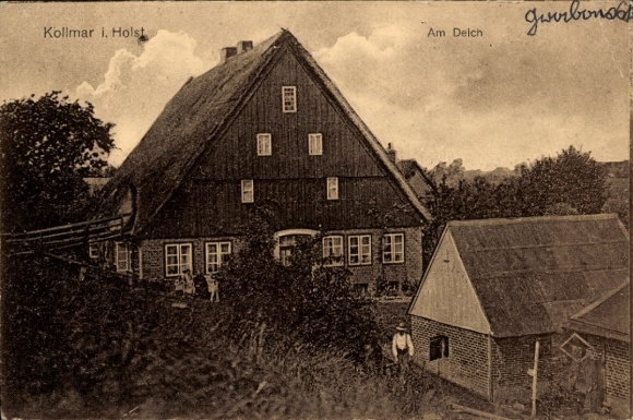Ak Kollmar an der Niederelbe, Am Deich