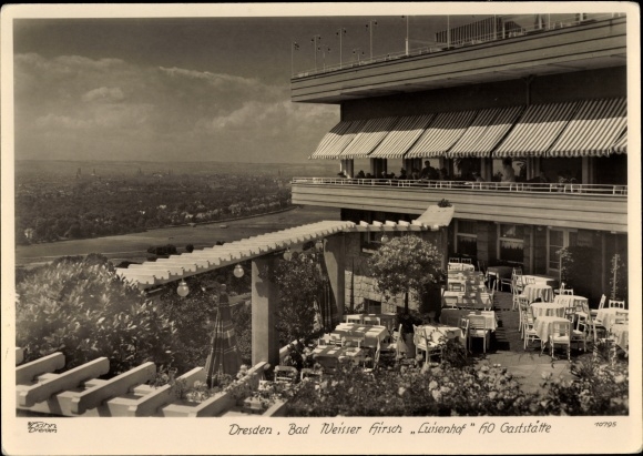 PC Dresden Northeast Weißer Hirsch, Luisenhof, view of town, Elbpartie, Hahn 10795