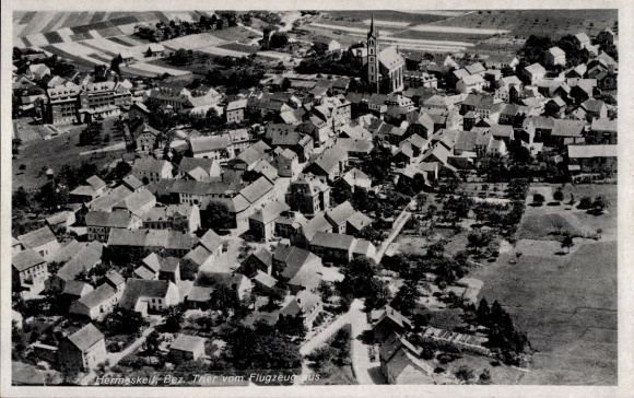 Postcard Hermeskeil Black Forest, aerial photograph