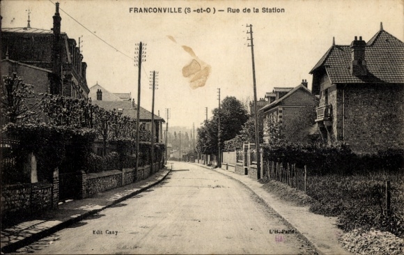 Ak Franconville Val d Oise, Rue de la Station