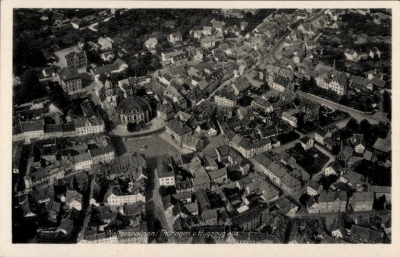 Ak Waltershausen in Thüringen, Fliegeraufnahme