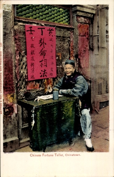 Postcard San Francisco California USA, Chinese fortune teller in Chinatown