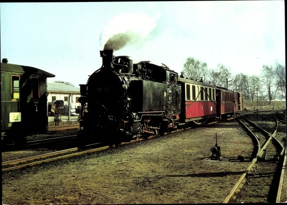 Postcard Radeburg in Sachsen, special train, traditional railway Radebeul Ost Radeburg, steam locomotive 99 713