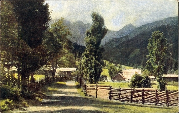 Postcard Bodental in Carinthia, village motif