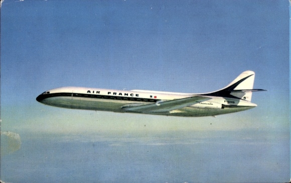Postcard French passenger aircraft, Air France, Caravelle