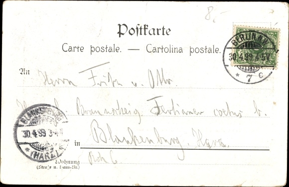 Postcard Berlin, The trained crow in the parade march in front of Kaiser Wilhelm II.