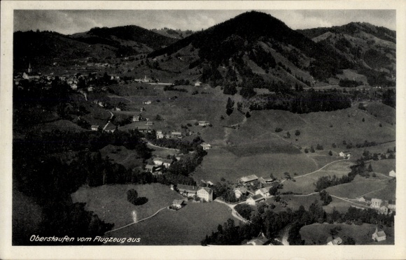 Postcard Oberstaufen in Allgäu, aerial photograph