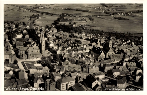 Ak Weiden in der Oberpfalz, Fliegeraufnahme