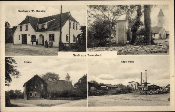 KP Tarmstedt w Dolnej Saksonii, kupiec W. Henning, pomnik wojenny, tartak, szkoła