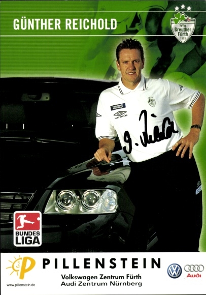 Autograph card footballer goalkeeper coach Günther Reichold, SpVgg Greuther Fürth, autograph