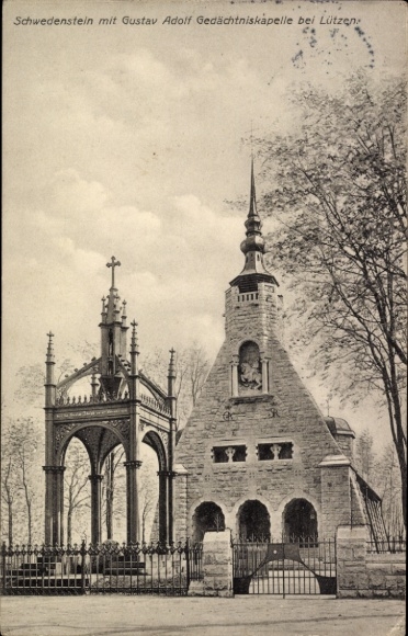 Ak Lützen im Burgenlandkreis, Schwedenstein, Gustav Adolf Gedächtniskapelle,  Architektur