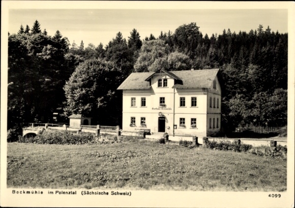 Ak Hohnstein Sächsische Schweiz, Bockmühle im Polenztal