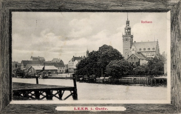 Passepartout Postcard Leer in East Frisia, Town Hall