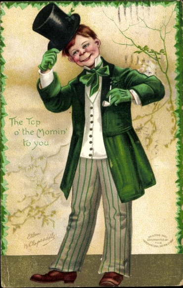 Embossing Artist Postcard Clapsaddle, The Top o' the Mornin' to you, Ire