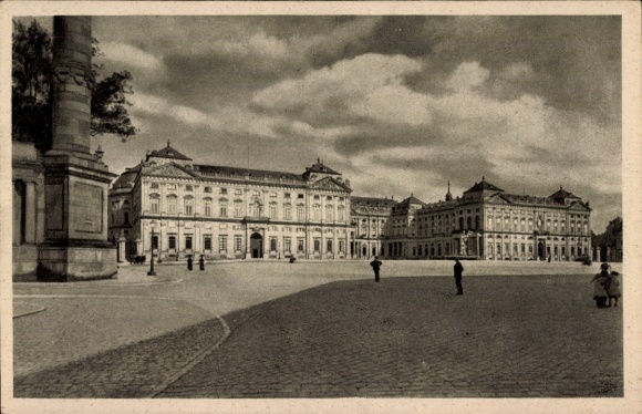 Postcard Würzburg am Main Lower Franconia, Würzburg Residence, buildings, people on the square