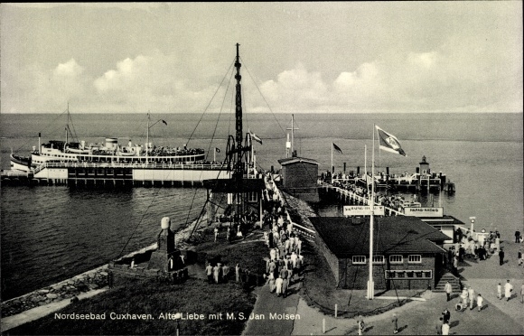 Ak Nordseebad Cuxhaven, Alte Liebe met MS Jan Molsen
