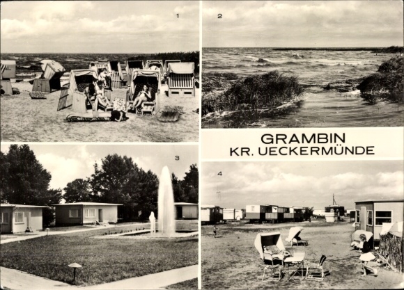 KP Grambin nad Zalewem Szczecińskim, Pomorze Zachodnie, plaża, morze, bungalowy