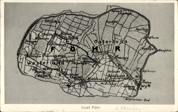 Landkarten Ak Insel Föhr Nordfriesland, Westerland, Osterland, Boldixum, Nieblum