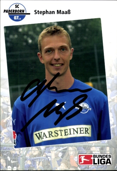 Autograph card footballer Stephan Maaß, SC Paderborn 07, autograph