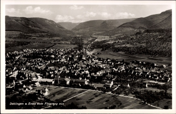 Postcard Dettingen an der Erms, general view, aerial photograph