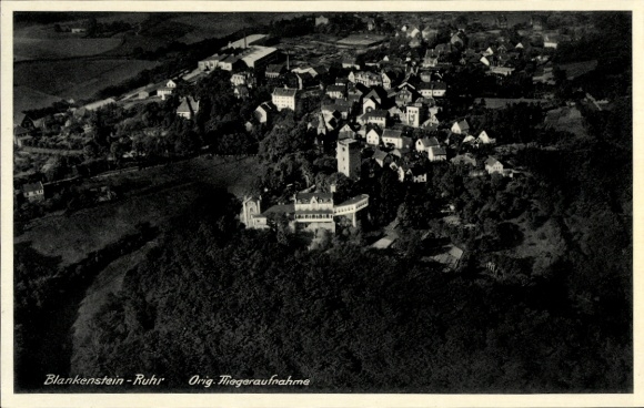Ak Blankenstein an der Ruhr Hattingen, Fliegeraufnahme
