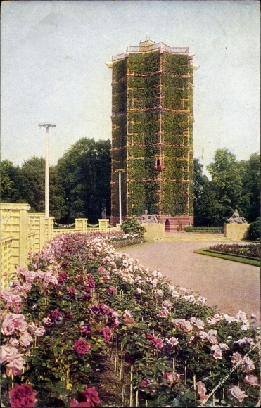 Ansichtkaart Dresden, jubileum tuinbouwtentoonstelling 1926, groene kathedraal, gigantische rozentuin