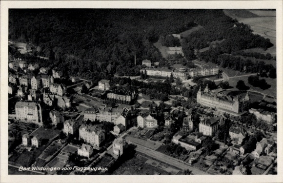 Postcard Bad Wildungen in Hesse, aerial photograph