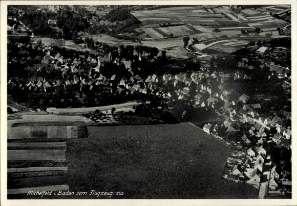 Postcard Michelfeld Angelbachtal Baden Württemberg, aerial photograph