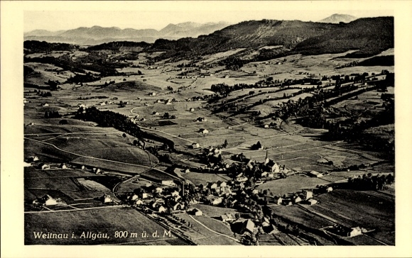Postcard Weitnau in the Oberallgäu Swabia, aerial photograph