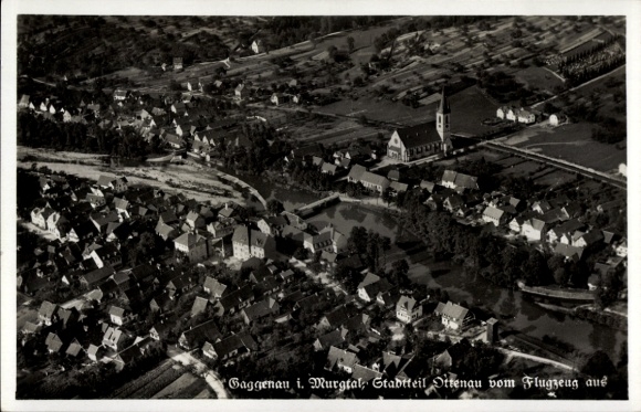 Postcard Gaggenau in the Murgtal Black Forest, aerial photograph, district Dittenau