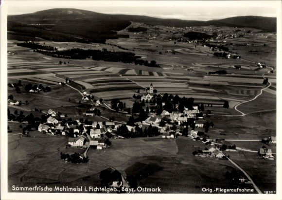 Postcard Mehlmeisel in the Fichtelgebirge, aerial photograph