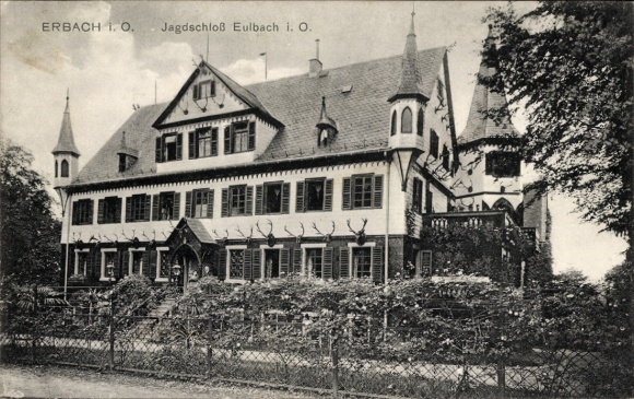 Ak Erbach im Odenwaldkreis Hessen, Jagdschloss Eulbach, Außenansicht