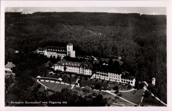 Postcard Donaustauf in der Oberpfalz, sanatorium, aerial photograph