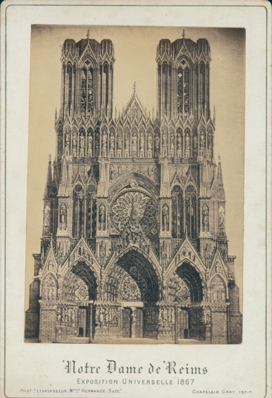 Kabinettfoto Reims Marne, Notre Dame Cathedral, Universal Exhibition 1867