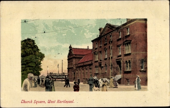 Postcard Hartlepool Durham England, Church Square