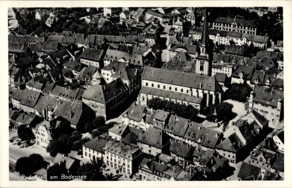Ak Radolfzell am Bodensee, Fliegeraufnahme
